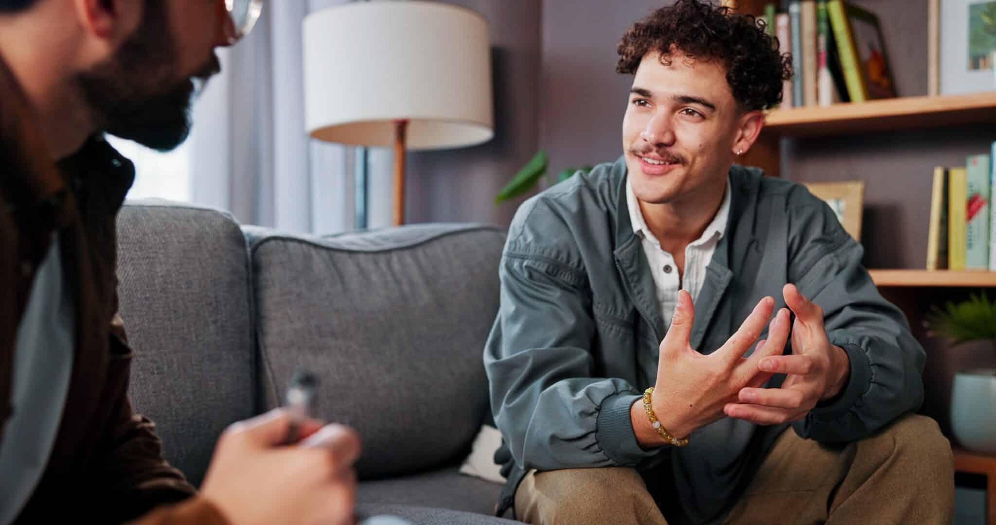 Psychology,,Therapist,And,Happy,Man,Talking,For,Help,,Mental,Health